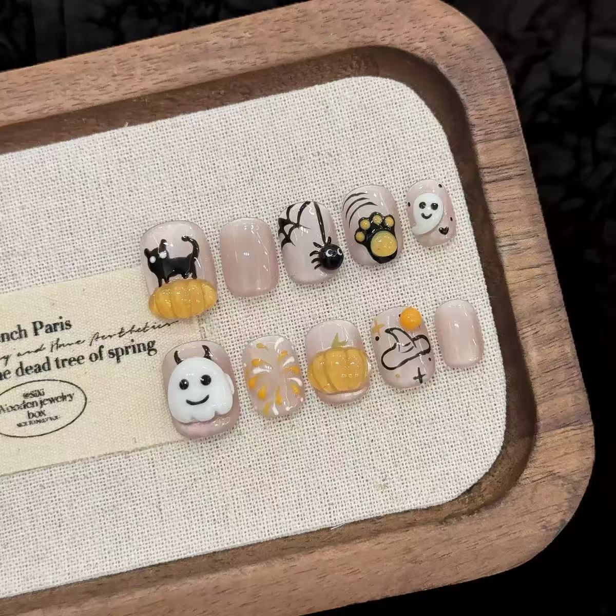 NAILOVECute 3D Pumpkin Short Cat-Eye Nail Art