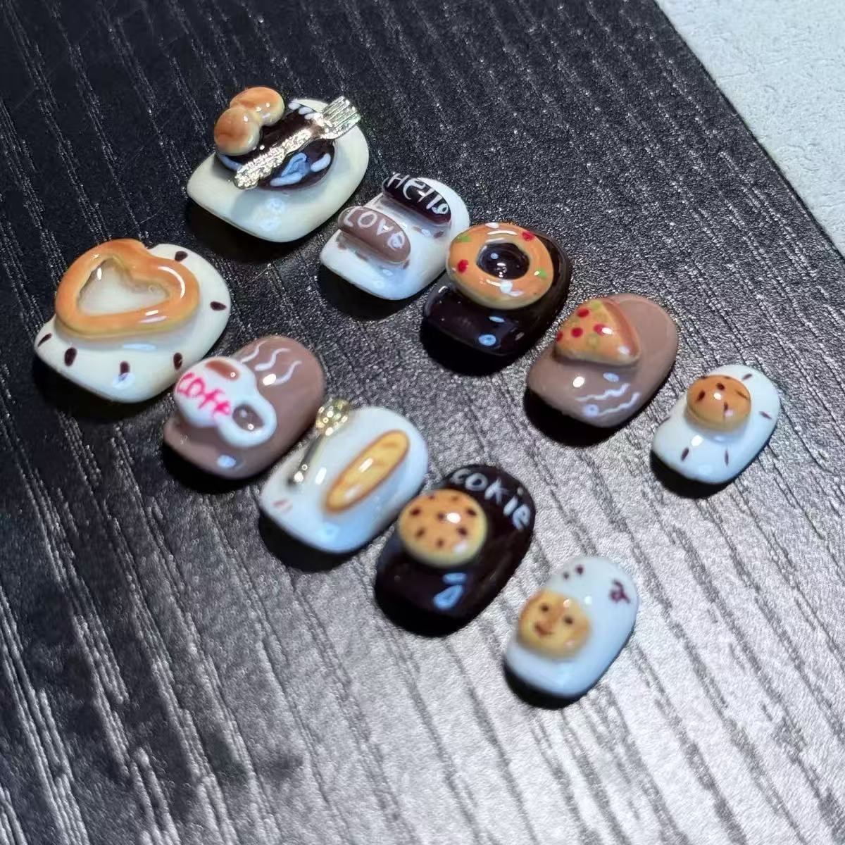 NAILOVE3D Cute Afternoon Tea Short Square Nail Art