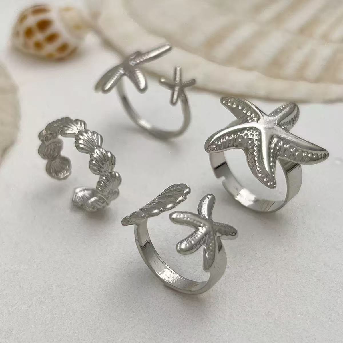 NAILOVEHot Girl Ocean Style Ring Set of 4